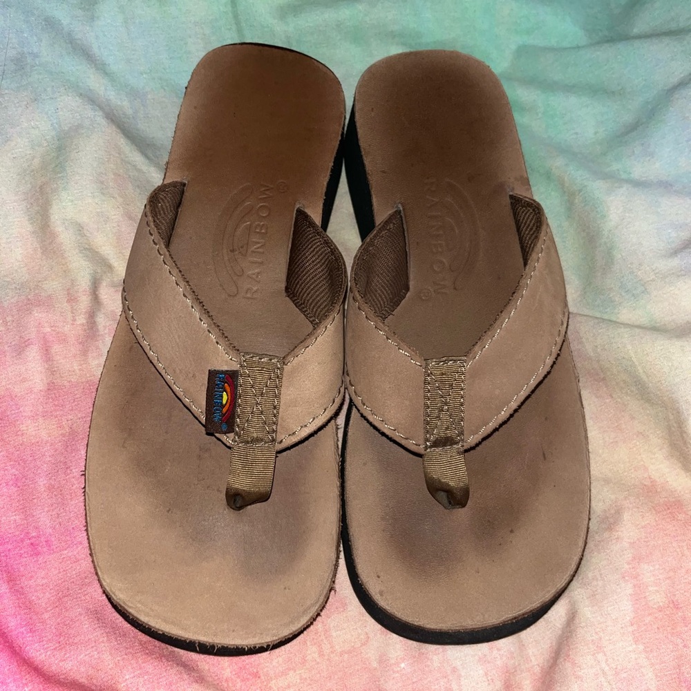 Rainbow platform flip flops